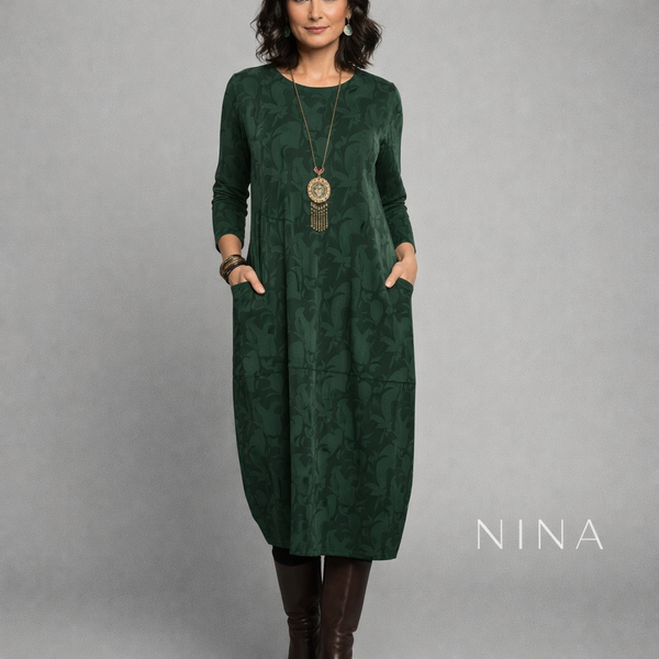 Betty – Elegantné teplé zimné šaty s dlhým rukávom