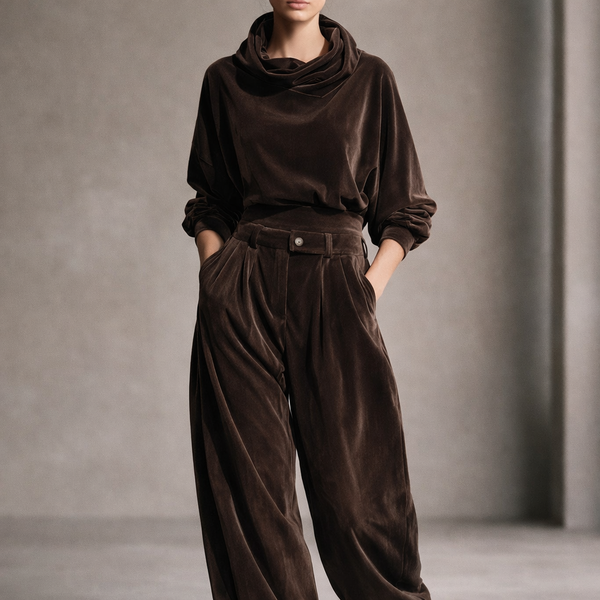 Anna | Zamatová mikina s kapucňou a pohodlné nohavice